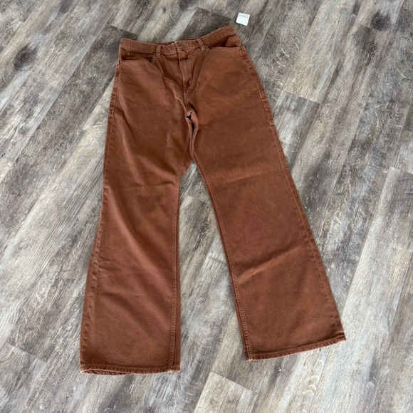 NWT! We The Free Carpenter TINSLEY BAGGY HIGH RISE STRAIGHT LEG Color: Chocolate - Picture 2 of 14